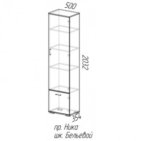 Шкаф бельевой Ника 500 в Нерюнгри - neryngi.mebelnovo.ru | фото