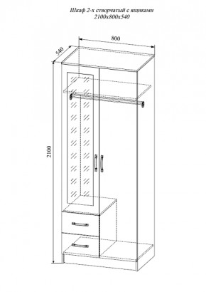 Шкаф двухстворчатый Софи СШК 800.3 в Нерюнгри - neryngi.mebelnovo.ru | фото